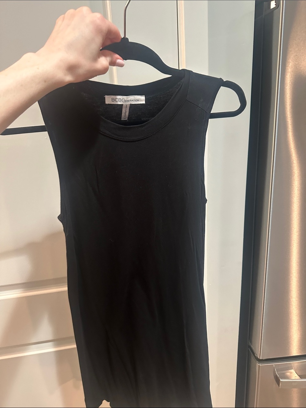 BCBGeneration Black Ribbed Tank Dress